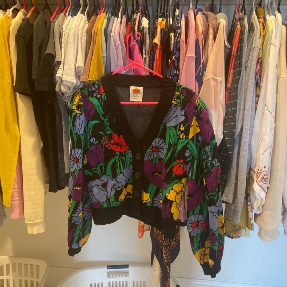 Farm Rio Floral Knit Cardigan Sweater